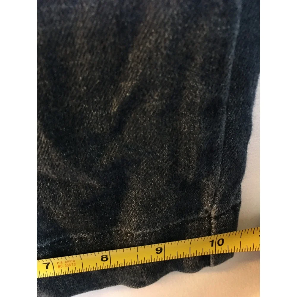 Mens Wide Leg Jeans Dark Wash Black Denim Relaxed Fit High Rise Cropped Pants
